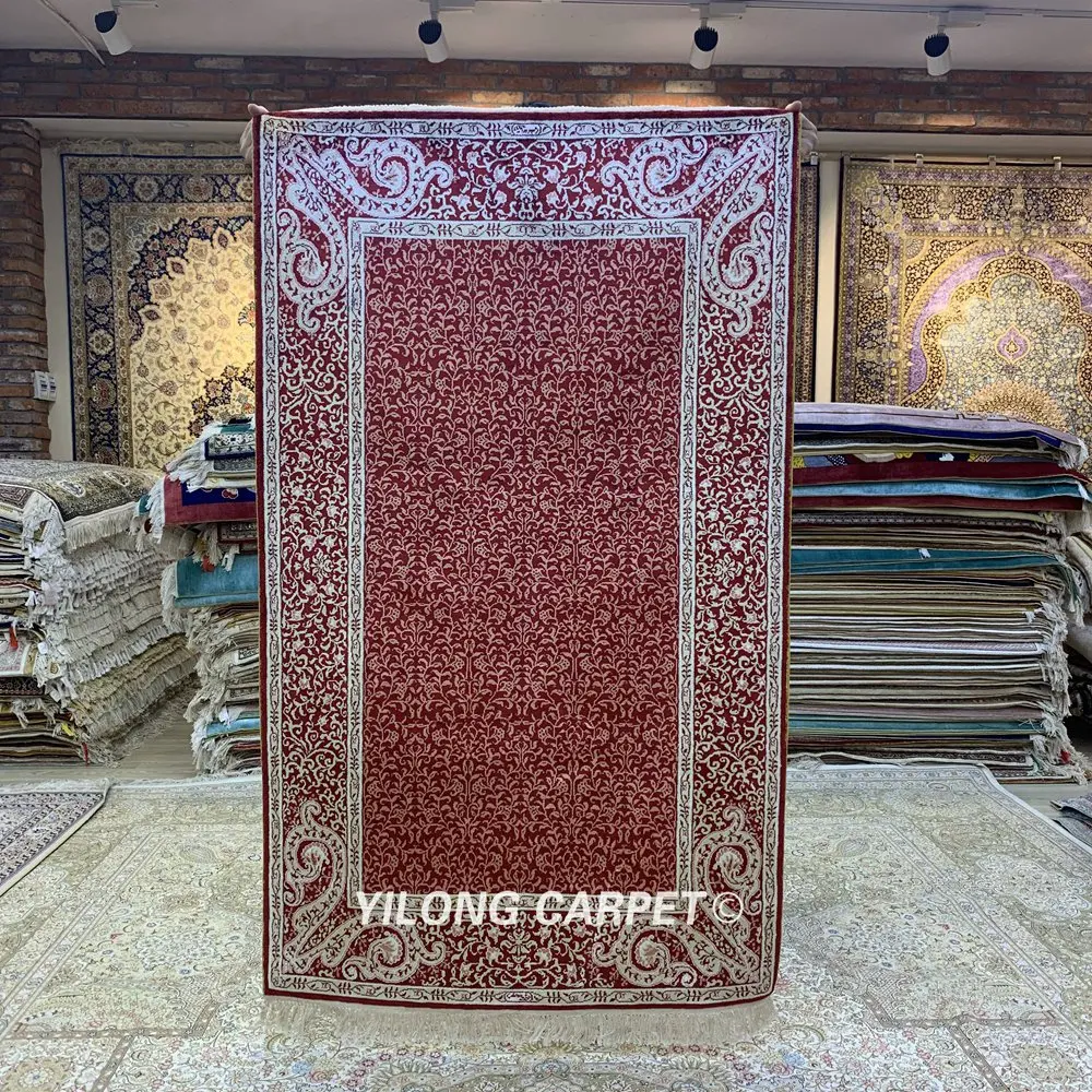 YILONG 3'x5' Oriental carpet handmade exquisite floral red turkish silk rugs (HF228B)
YILONG 3'x5' Oriental carpet handmade exquisite floral red turkish silk rugs (HF228B)