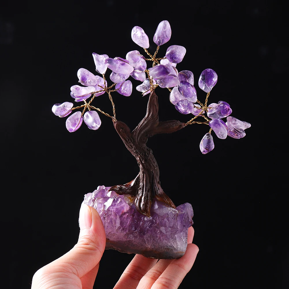 1PC Natural Brazilian Amethyst Crystal flower tree Purple Crystal Cluster Base Amethyst decorative ornaments Lucky Tree DIY gift
1PC Natural Brazilian Amethyst Crystal flower tree Purple Crystal Cluster Base Amethyst decorative ornaments Lucky Tree DIY gift