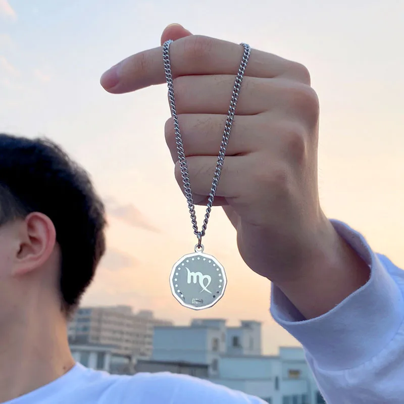 Fashion Stainless Steel Twelve Constellation Coin Necklace Collar Hip Hop Street Shot Necklaces Trend Charm Jewelry Wholesale
Fashion Stainless Steel Twelve Constellation Coin Necklace Collar Hip Hop Street Shot Necklaces Trend Charm Jewelry Wholesale
