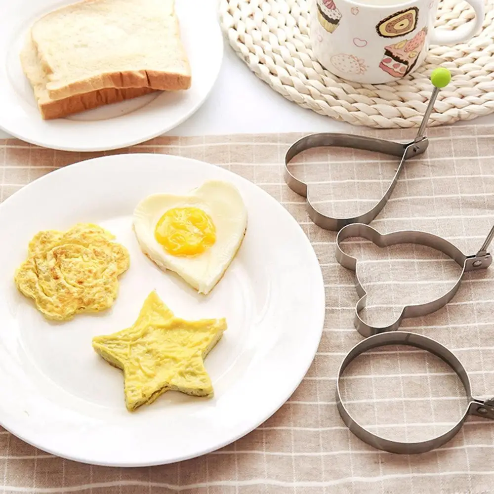 Stainless Steel Omelette Mold Heart-shaped Round Plum Blossom Pentagram Creative Shape Poached Egg Kitchen Cooking Tools 
Stainless Steel Omelette Mold Heart-shaped Round Plum Blossom Pentagram Creative Shape Poached Egg Kitchen Cooking Tools