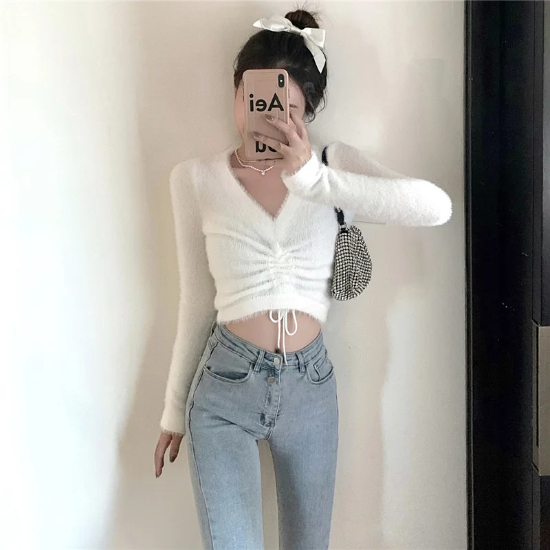 Модные короткие свитера на шнуровке с V-образным вырезом, Женский Топ с высокой талией и длинным рукавом, осенне-зимний вязаный пуловер, свит...
Модные короткие свитера на шнуровке с V-образным вырезом, Женский Топ с высокой талией и длинным рукавом, осенне-зимний вязаный пуловер, свит...