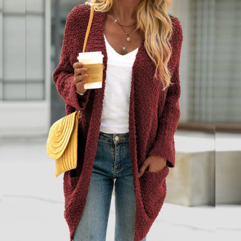 Autumn Solid Open Stitch Top Women Sweater Winter Long Sleeve Loose Jumper Office Lady Fashion V Neck Pocket Outerwear Sweaters
Autumn Solid Open Stitch Top Women Sweater Winter Long Sleeve Loose Jumper Office Lady Fashion V Neck Pocket Outerwear Sweaters