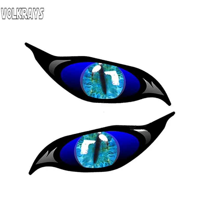 

Volkrays 2 X Personality Car Sticker Yellow Red Blue Evil Eye Zombie Sunscreen Waterproof Decal for Rearview Mirror,13cm*5cm