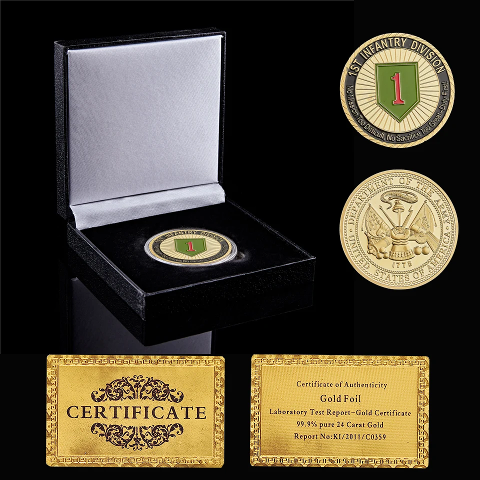 USA Spirit No Mission Too Difficult American Military 1st Infantry Division Department of the Army Challenge Coin Collection
USA Spirit No Mission Too Difficult American Military 1st Infantry Division Department of the Army Challenge Coin Collection