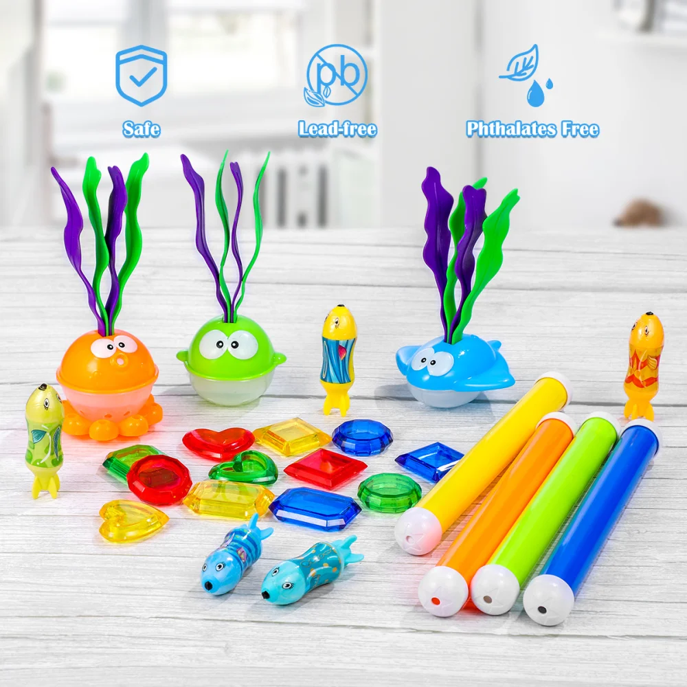 iBaseToy 30pcs Diving Sticks Pool Sink Diving Ring Toys Swimming Pool Toys for Kids Beginner Diving
iBaseToy 30pcs Diving Sticks Pool Sink Diving Ring Toys Swimming Pool Toys for Kids Beginner Diving