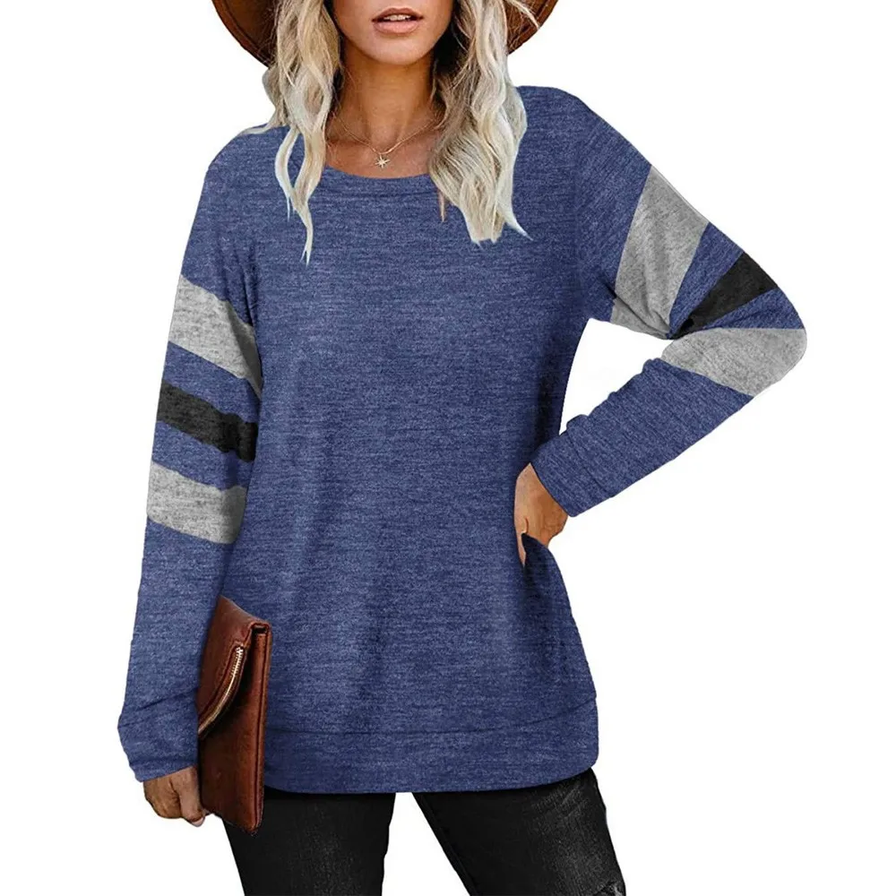 Summer T Shirt Women Clothes Stripe O-neck Long Sleeve Patchwork Tops Casual Loose Streetwear Ladies Plus Size Tee Shirts Femme
Summer T Shirt Women Clothes Stripe O-neck Long Sleeve Patchwork Tops Casual Loose Streetwear Ladies Plus Size Tee Shirts Femme