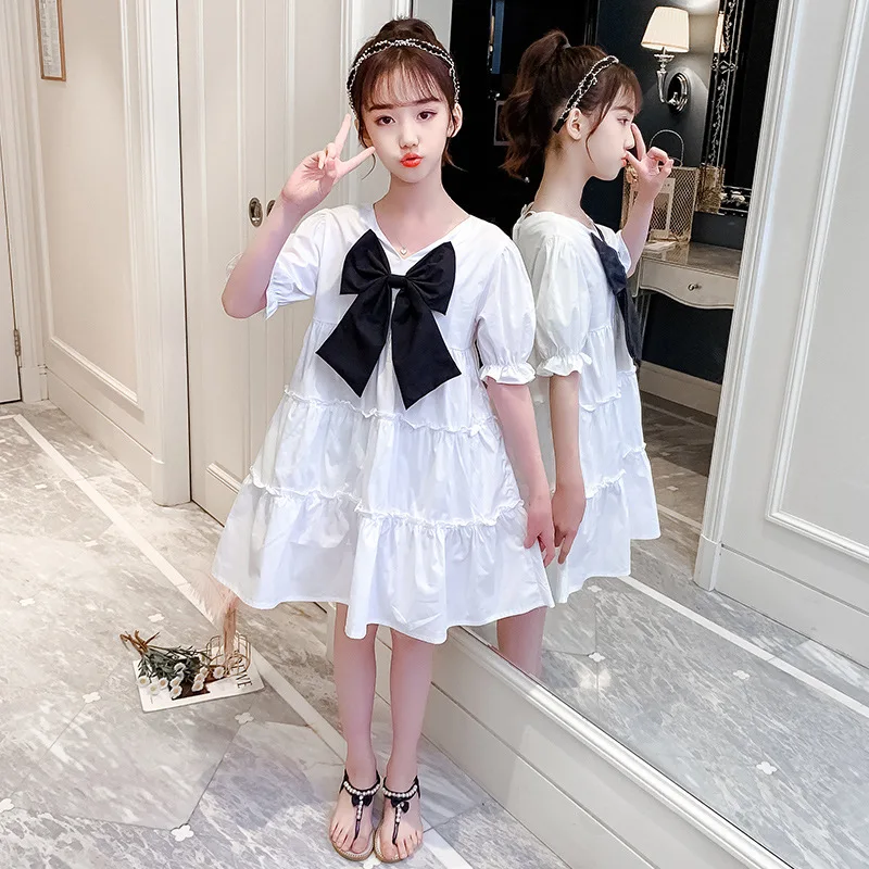 Kids summer girls bow cotton dress new big virgin girls short-sleeved princess dress 4-12 years old
Kids summer girls bow cotton dress new big virgin girls short-sleeved princess dress 4-12 years old