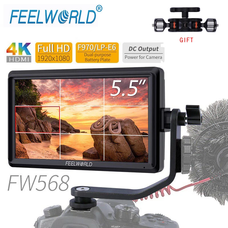 FEELWORLD FW568 5.5 inch On Camera Field DSLR Monitor Small Full HD 1920x1080 IPS Video Focus Assist 4K HDMI-compatible
FEELWORLD FW568 5.5 inch On Camera Field DSLR Monitor Small Full HD 1920x1080 IPS Video Focus Assist 4K HDMI-compatible