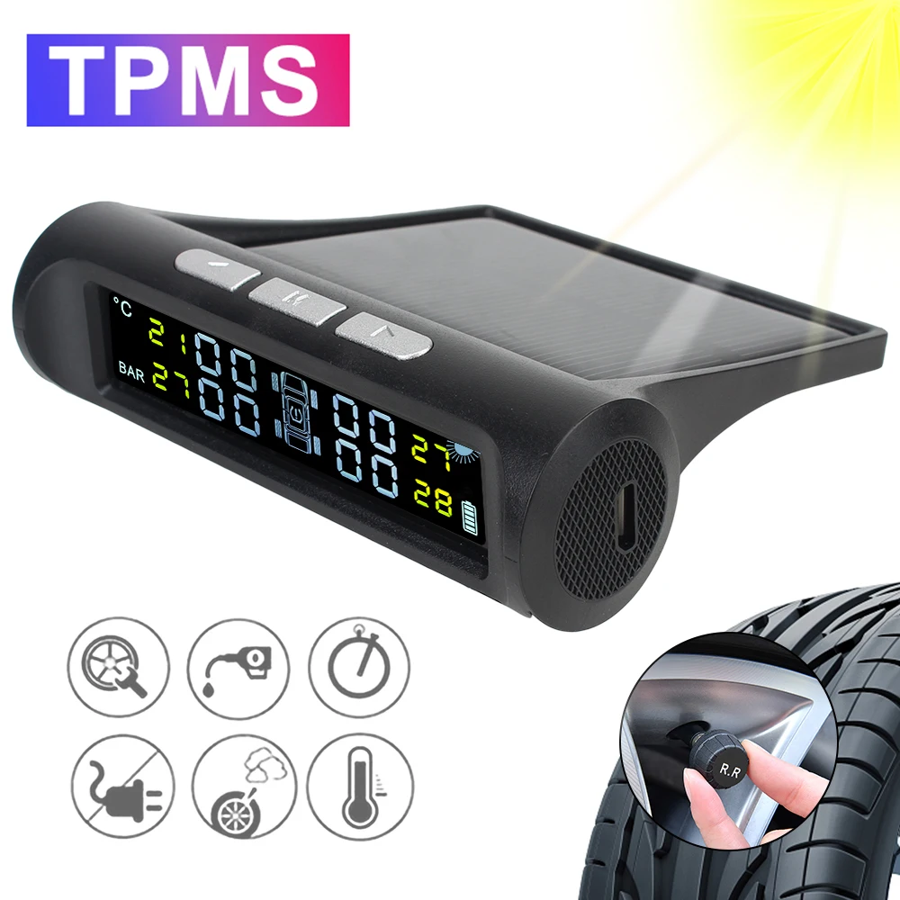 With 4 External Sensors Car Accessories Tire Diagnostic Kit Solar TPMS Digital LCD Display Tyre Pressure Monitoring System
With 4 External Sensors Car Accessories Tire Diagnostic Kit Solar TPMS Digital LCD Display Tyre Pressure Monitoring System
