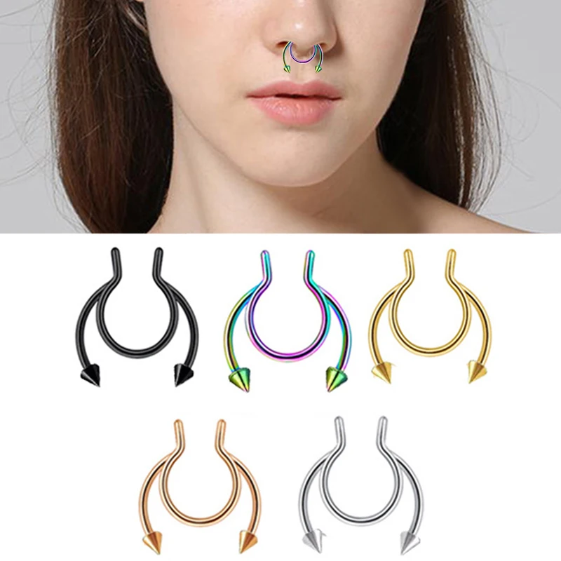 Creative Universal Antler Cone Nose Clip 1PC High Quality Titanium Steel Nose Clip 1PC Horseshoe-shaped False Nose Ring
Creative Universal Antler Cone Nose Clip 1PC High Quality Titanium Steel Nose Clip 1PC Horseshoe-shaped False Nose Ring
