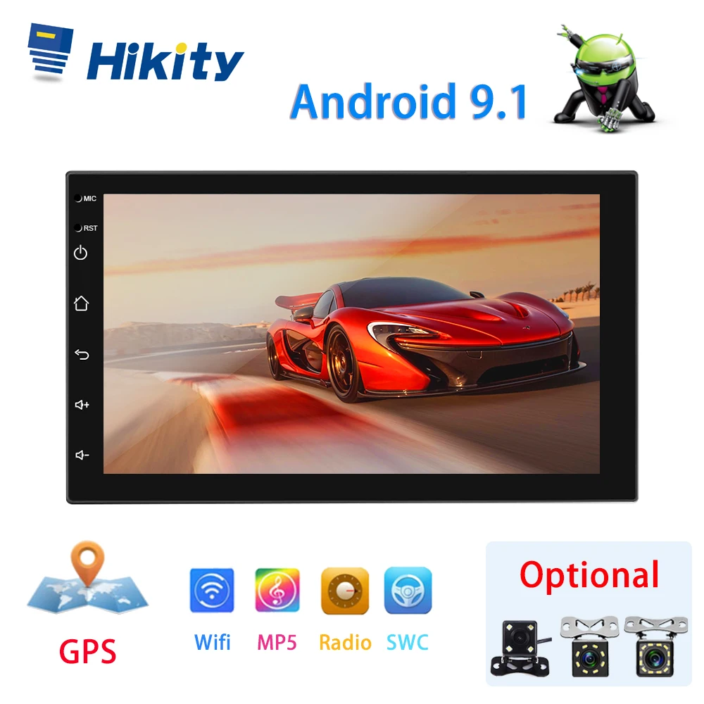 Мультимедийный плеер Hikity мультимедийный MP5 на Android 9 1 с GPS 7 дюймов зеркальным