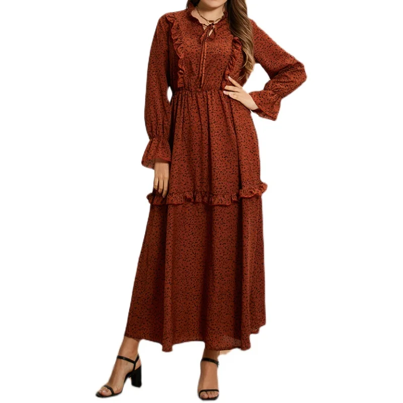 COIGARSAM 4XL Plus Size French Style Leopard Women dress Spring Vintage Dresses Orange LH523
COIGARSAM 4XL Plus Size French Style Leopard Women dress Spring Vintage Dresses Orange LH523