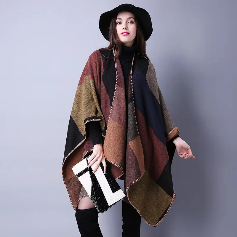 Autumn and Winter Scarf Wild Plaid Ladies Travel Shawl Imitation Cashmere European and American Clan Style Split Thickened Cloak
Autumn and Winter Scarf Wild Plaid Ladies Travel Shawl Imitation Cashmere European and American Clan Style Split Thickened Cloak