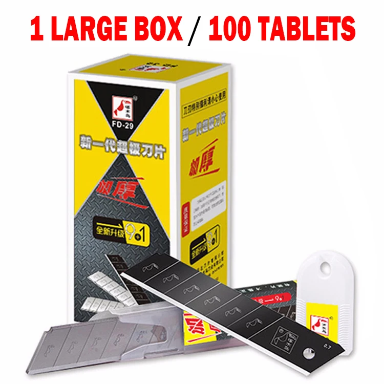 1 Large box of 100 tablets Woodpecker blade FD-29 art blade paper cutting blade medium blade large blade wall paper blade 25mm
1 Large box of 100 tablets Woodpecker blade FD-29 art blade paper cutting blade medium blade large blade wall paper blade 25mm