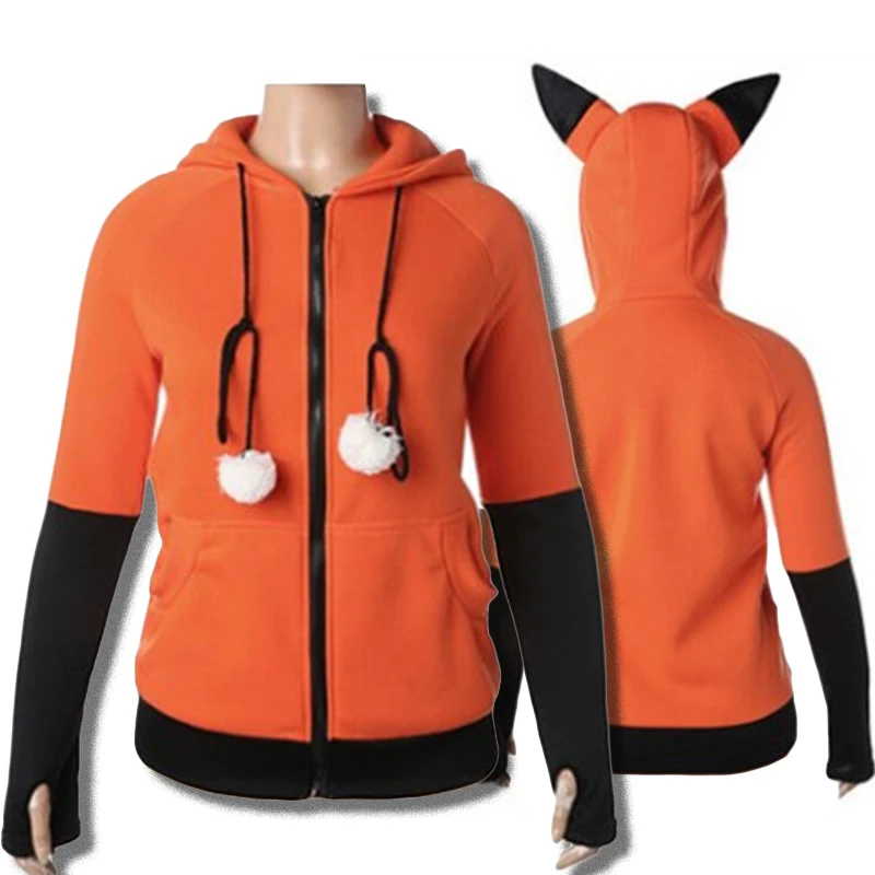 Animal Fox Ear Cosplay Costumes Hoodie Coat Warm Orange Sweatshirt Unisex Hoodies Jacket Coat zipper
Animal Fox Ear Cosplay Costumes Hoodie Coat Warm Orange Sweatshirt Unisex Hoodies Jacket Coat zipper