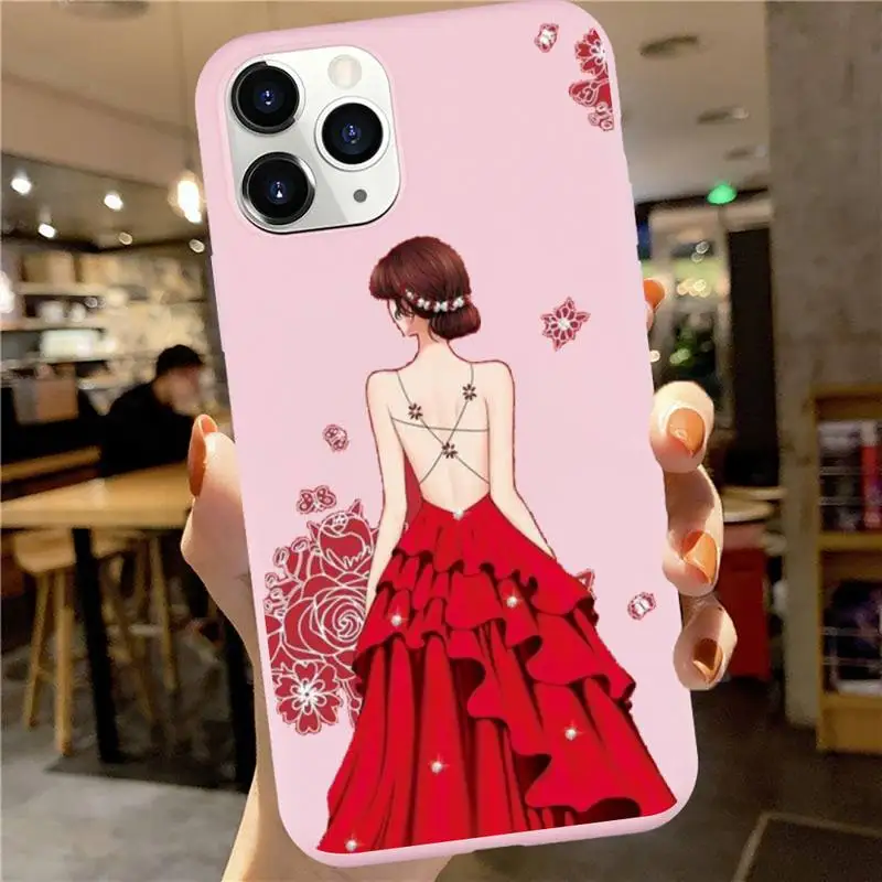 Fashion red dress girl marry couple Phone Case Pink Candy Color for iPhone 6 7 8 11 12 s mini pro X XS XR MAX Plus
Fashion red dress girl marry couple Phone Case Pink Candy Color for iPhone 6 7 8 11 12 s mini pro X XS XR MAX Plus