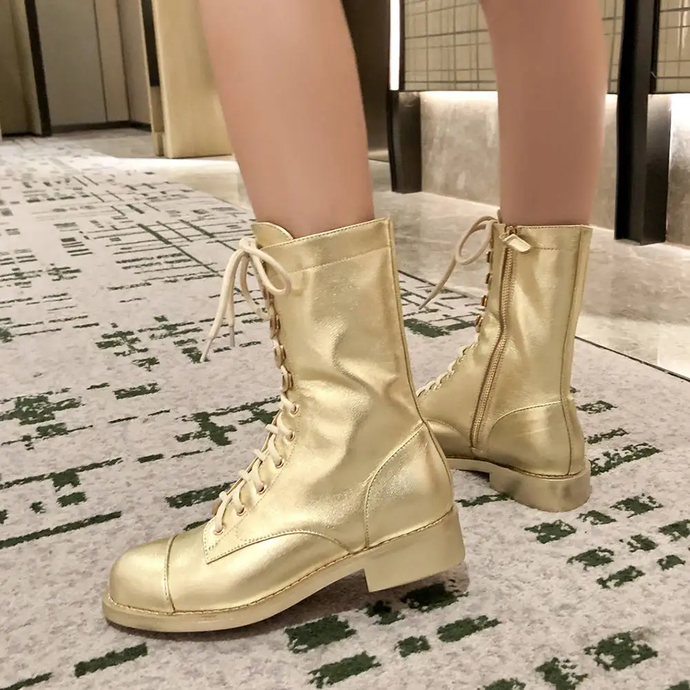 High Quality Brand Designer New Arrivals Gold Genuine Leather Round Toe Sliver Round Toe Shoelace Square Thick Heels Cow Leather
High Quality Brand Designer New Arrivals Gold Genuine Leather Round Toe Sliver Round Toe Shoelace Square Thick Heels Cow Leather