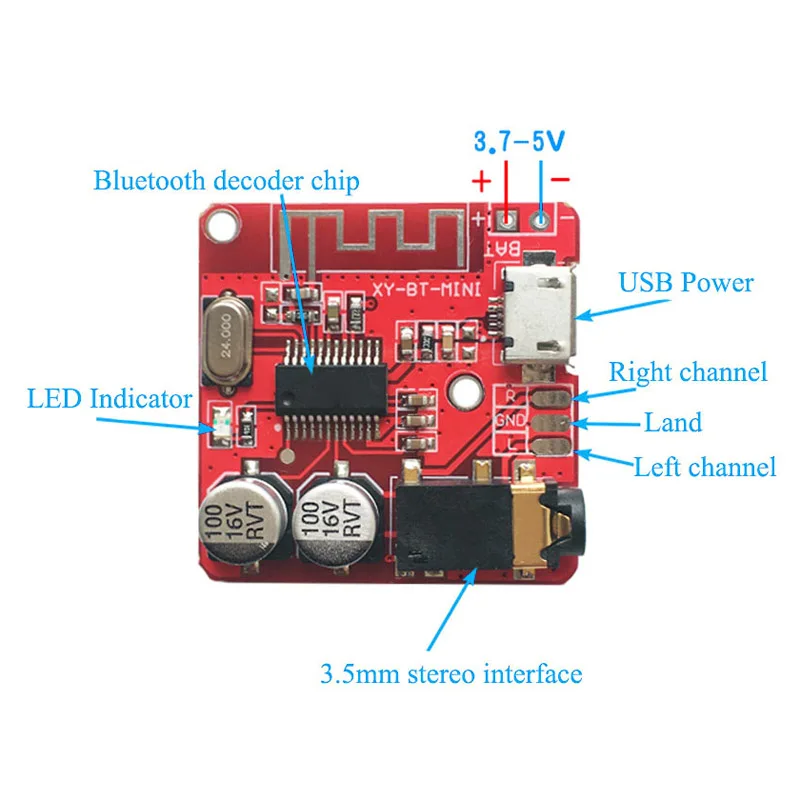 Плата аудиоресивера Bluetooth 4 1 3 5 мм модифицированные стерео аксессуары сделай сам