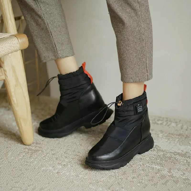 ZawsThia Down Fabric Winter Warm Heat Thermal Fur Platrom Hidden Wedges Heels Women Snow Boots With Chargable USB Heater Battery
ZawsThia Down Fabric Winter Warm Heat Thermal Fur Platrom Hidden Wedges Heels Women Snow Boots With Chargable USB Heater Battery