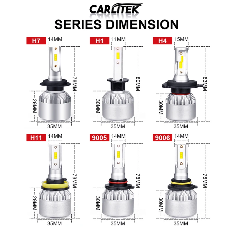 Carlitek 9006 LED Headlight 20000LM H4 H1 H7 H11 H8 H9 9005 HB3 HB4 LED CSP Chips 4300K 6500K 8000K Mini Size Car Fog Lights 12V
Carlitek 9006 LED Headlight 20000LM H4 H1 H7 H11 H8 H9 9005 HB3 HB4 LED CSP Chips 4300K 6500K 8000K Mini Size Car Fog Lights 12V