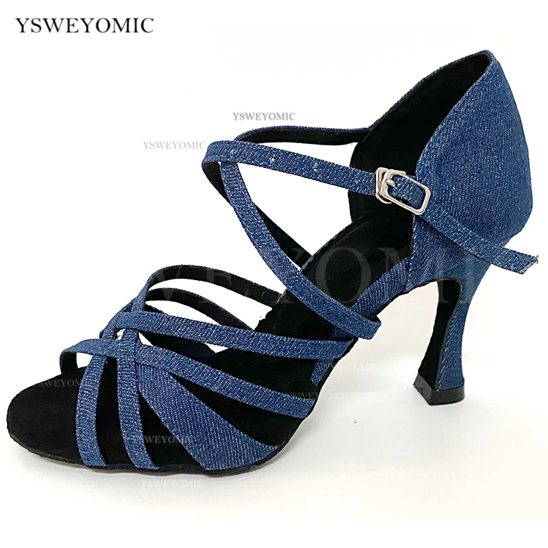 2020 Winter Denim Comfortable Latin Shoes 3inch Customized High Heels indoor Women Latin Salsa Dance Shoes With Wholesale Price
2020 Winter Denim Comfortable Latin Shoes 3inch Customized High Heels indoor Women Latin Salsa Dance Shoes With Wholesale Price