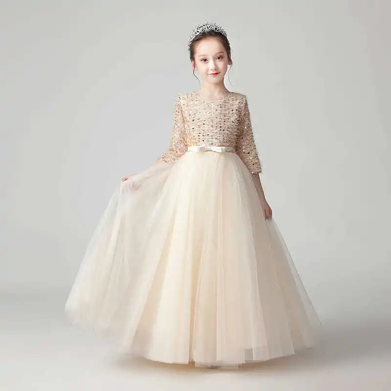 Champagne Sequined Flower Girl Dresses Wedding Ball Gown Kids Pageant Birthday Princess Party Long Evening Dress 4-12 Years
Champagne Sequined Flower Girl Dresses Wedding Ball Gown Kids Pageant Birthday Princess Party Long Evening Dress 4-12 Years