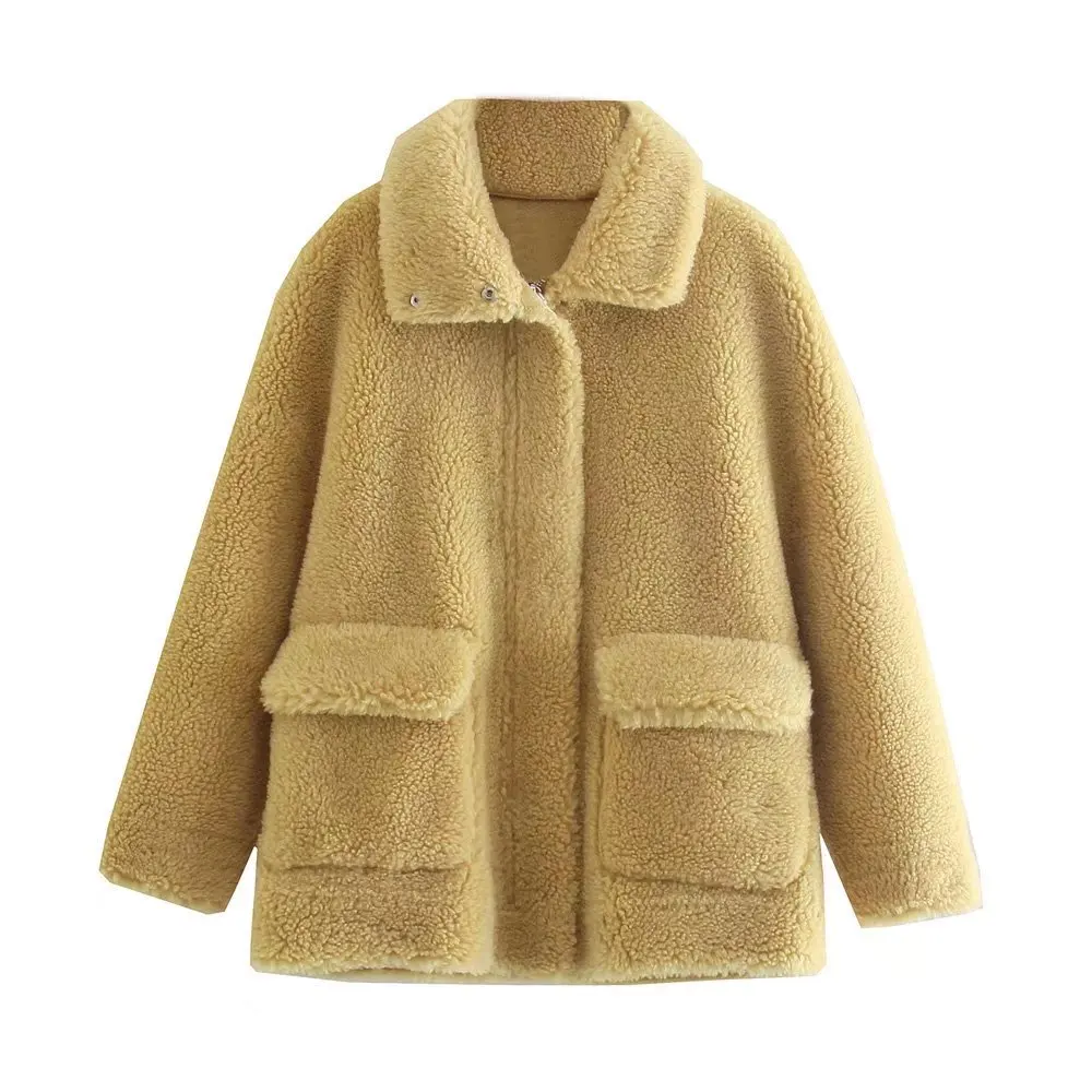 Women Winter Solid Color Faux Woolen Two Side Warm Jacket Coat Female Turn Down Collar Zipper Front Thick Loose Top Casaco
Women Winter Solid Color Faux Woolen Two Side Warm Jacket Coat Female Turn Down Collar Zipper Front Thick Loose Top Casaco