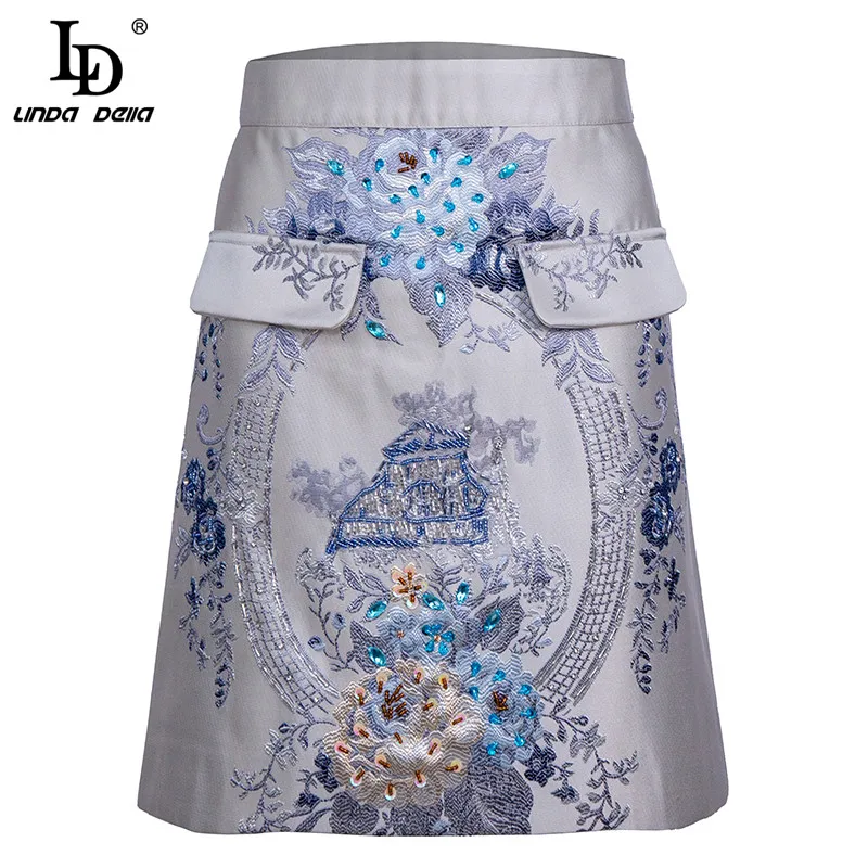 LD LINDA DELLA Summer Fashion Vintage Skirts Women High waist Gorgeous Crystal Bead Floral print Short Jacquard Skirts 2021
LD LINDA DELLA Summer Fashion Vintage Skirts Women High waist Gorgeous Crystal Bead Floral print Short Jacquard Skirts 2021
