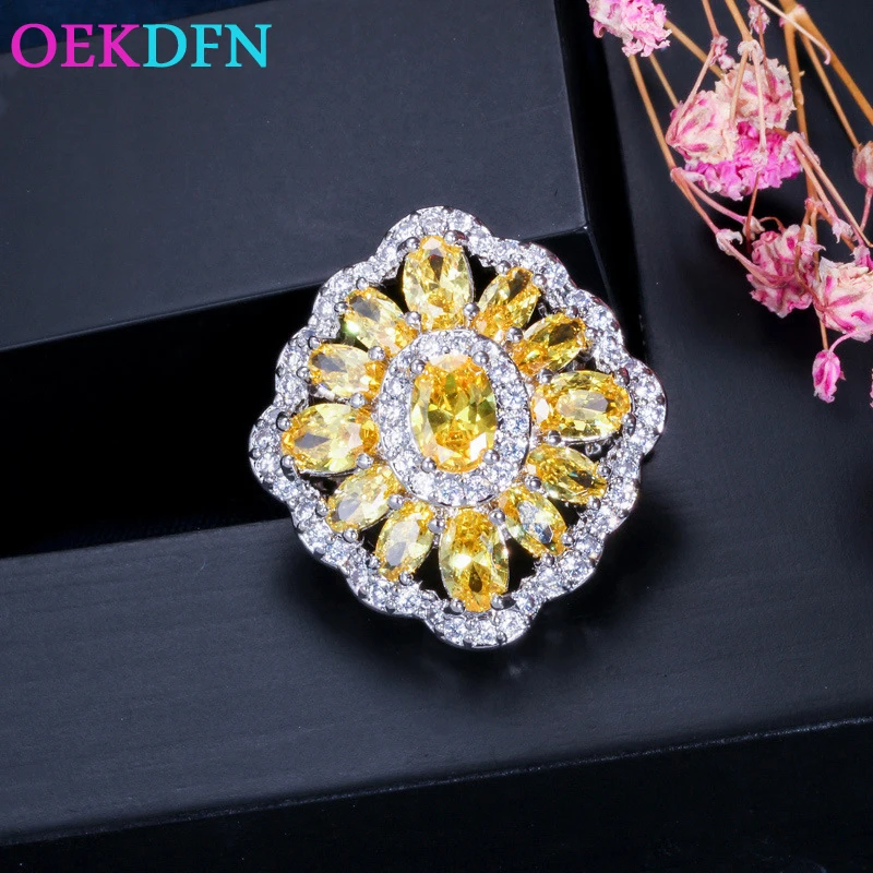 OEKDFN 100% 925 Sterling Silver Rings Citrine Gemstone Wedding Engagement Diamonds Bohemian Flower Ring Luxury Fine Jewelry 
OEKDFN 100% 925 Sterling Silver Rings Citrine Gemstone Wedding Engagement Diamonds Bohemian Flower Ring Luxury Fine Jewelry