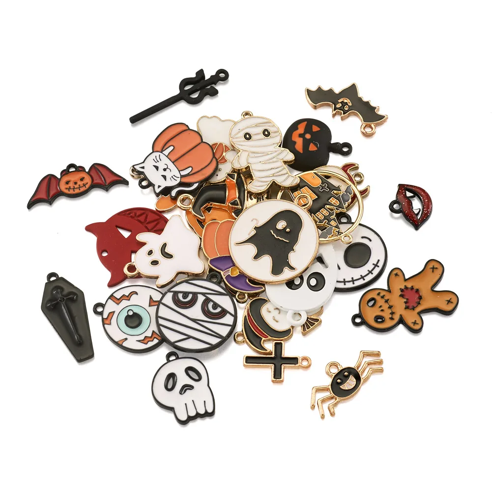 60pcs/Box Halloween Theme Alloy Enamel Pendants Charms Mixed Shape for Earring Bracelet Necklace Jwelry DIY Making Accessories
60pcs/Box Halloween Theme Alloy Enamel Pendants Charms Mixed Shape for Earring Bracelet Necklace Jwelry DIY Making Accessories