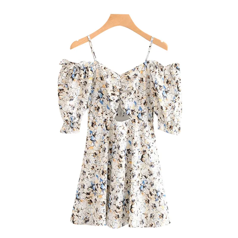 Women Chic Fashion Floral Print Hollow Out Mini Dress Vintage Backless Bow Tied Zipper Female Dresses
Women Chic Fashion Floral Print Hollow Out Mini Dress Vintage Backless Bow Tied Zipper Female Dresses