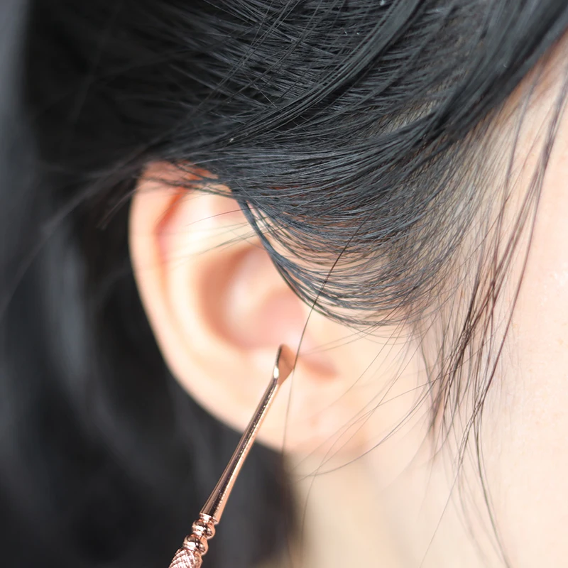 One rose gold double head stainless steel ear picking spoon ear wax remover ear with multifunctional portable tool ear tag
One rose gold double head stainless steel ear picking spoon ear wax remover ear with multifunctional portable tool ear tag