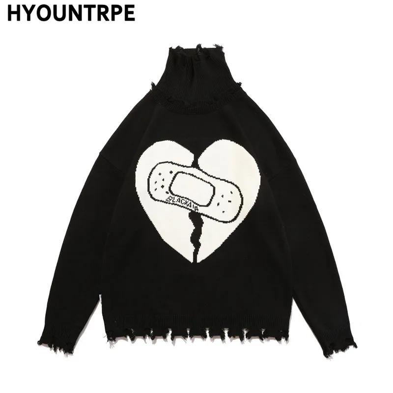 Destroyed Ripped Knitted Sweater Men Pattern Pullover Long Sleeve Turtleneck Oversize Winter Sweater Streetwear Jumper Sweaters
Destroyed Ripped Knitted Sweater Men Pattern Pullover Long Sleeve Turtleneck Oversize Winter Sweater Streetwear Jumper Sweaters