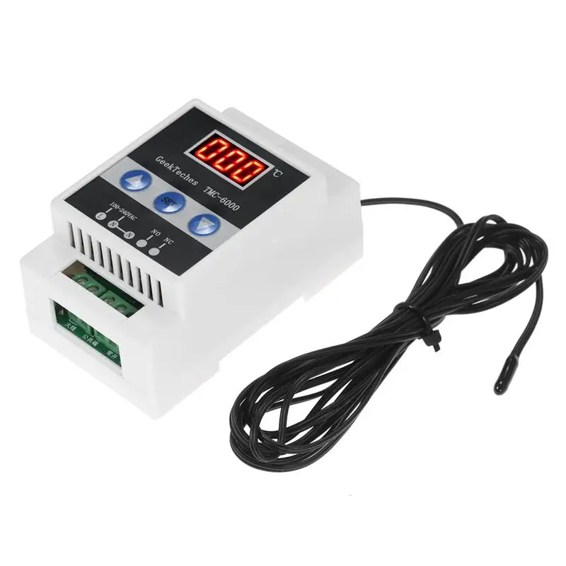 TMC-6000 110-240V направляющая терморегулятор цифровой Контроль температуры Термостат