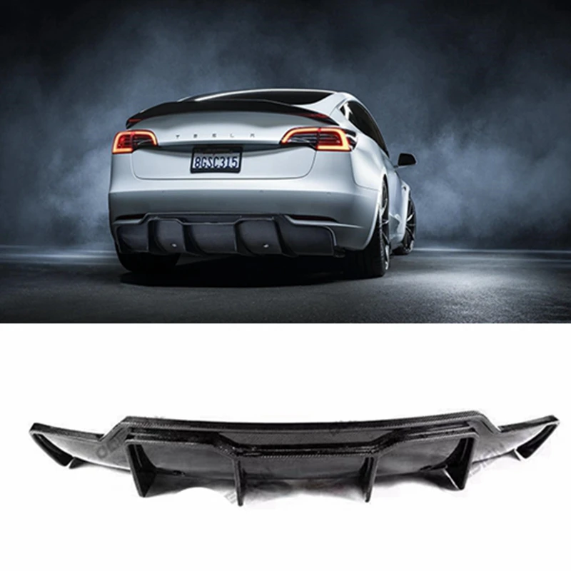For Tesla model 3 V style carbon fiber / FRP rear lip real carbon fiber rear diffuser body kit 2017-2019 
For Tesla model 3 V style carbon fiber / FRP rear lip real carbon fiber rear diffuser body kit 2017-2019