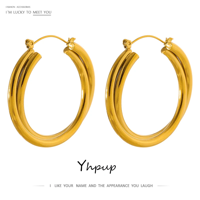 Yhpup Fashion Street Punk Round Metal Hoop Earrings Stainless Steel for Women Trendy Jewelry Unusual Earrings Accessories Gift
Yhpup Fashion Street Punk Round Metal Hoop Earrings Stainless Steel for Women Trendy Jewelry Unusual Earrings Accessories Gift