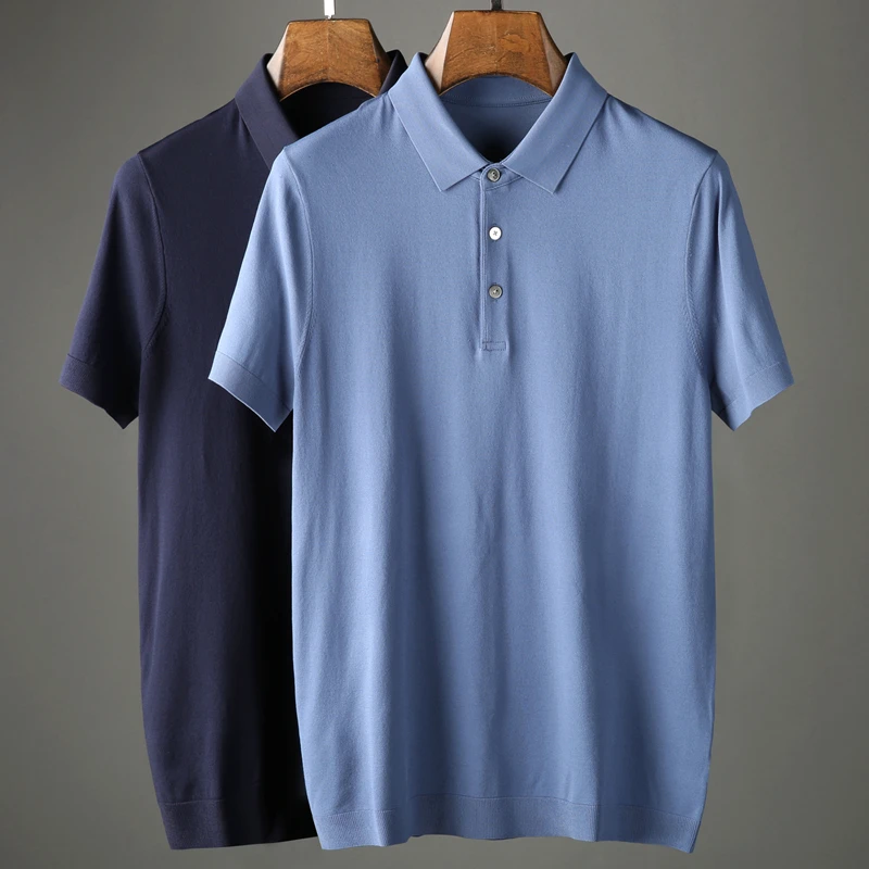 Connotation piece skin friendly elite short sleeve t-shirt men's summer business slim casual Lapel knitted solid color top
Connotation piece skin friendly elite short sleeve t-shirt men's summer business slim casual Lapel knitted solid color top