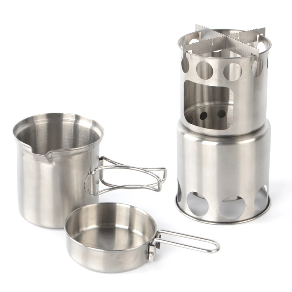 Outdoor Camping Wood Stove Cooking Pot Set Stainless Steel Tableware Folding Cookware For Backpacking Fishing
Outdoor Camping Wood Stove Cooking Pot Set Stainless Steel Tableware Folding Cookware For Backpacking Fishing