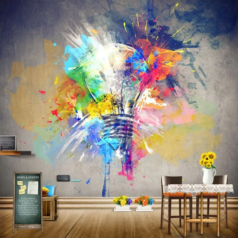 Custom 3D Photo Wallpaper Murals Creative Hand Painted Graffiti Watercolor Painting Light Bulb Mural Wall Art Papel De Parede 3D
Custom 3D Photo Wallpaper Murals Creative Hand Painted Graffiti Watercolor Painting Light Bulb Mural Wall Art Papel De Parede 3D