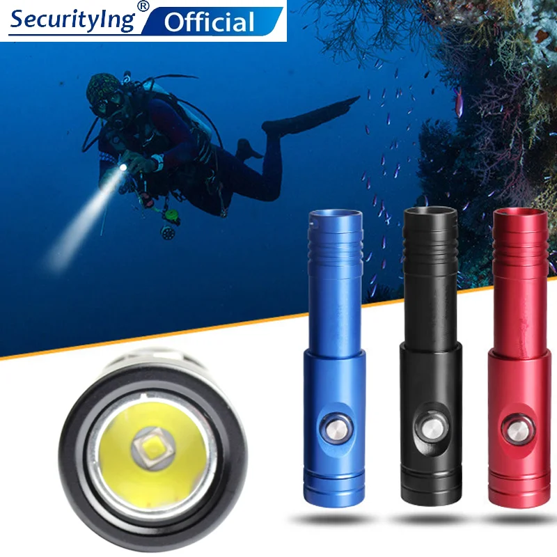 

SecurityIng 1050LM Dive Flashlight XM-L2 U4 LED Scuba Diving Flashlight 200 Meters Underwater Lamp with 10 Degree Spotlight 2020