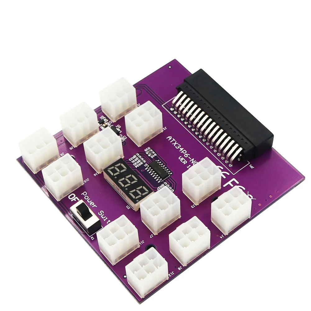 PCIE Power Supply Breakout Board Adapter with 12 Ports Connector PCIe 6Pin GPU Graphics Card 1200W Server PSU Power Module
PCIE Power Supply Breakout Board Adapter with 12 Ports Connector PCIe 6Pin GPU Graphics Card 1200W Server PSU Power Module