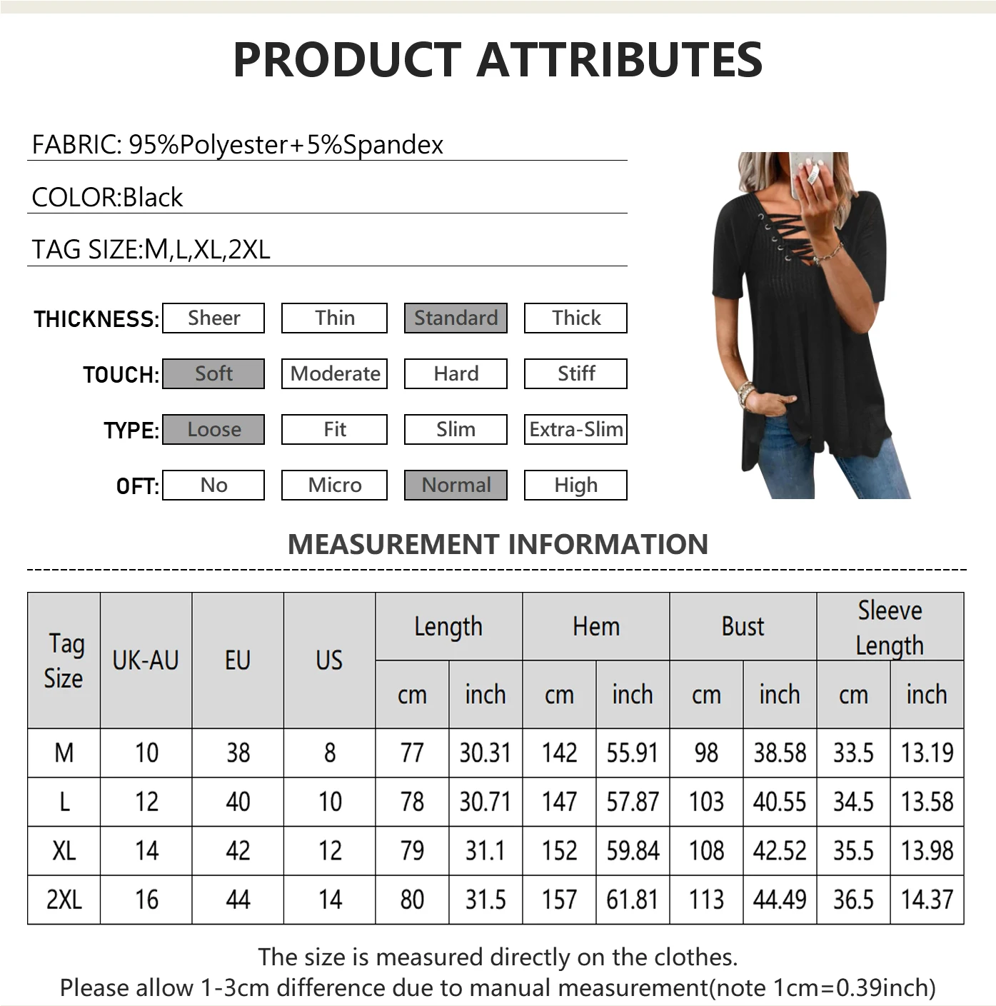 Women Sexy Cross-chest T-shirt Short Sleeve Summer Casual Solid Top Fashion V-neck Blouse Female Loose Black Tee Clothing D30
Women Sexy Cross-chest T-shirt Short Sleeve Summer Casual Solid Top Fashion V-neck Blouse Female Loose Black Tee Clothing D30