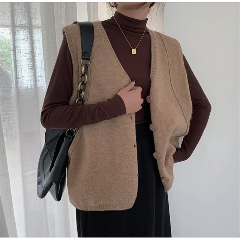 2020 Autumn Winter Knitted Vest For Women cardigan Sweater Solid V-neck Contrast Sweet Elegant Casual All Match Female Tops
2020 Autumn Winter Knitted Vest For Women cardigan Sweater Solid V-neck Contrast Sweet Elegant Casual All Match Female Tops