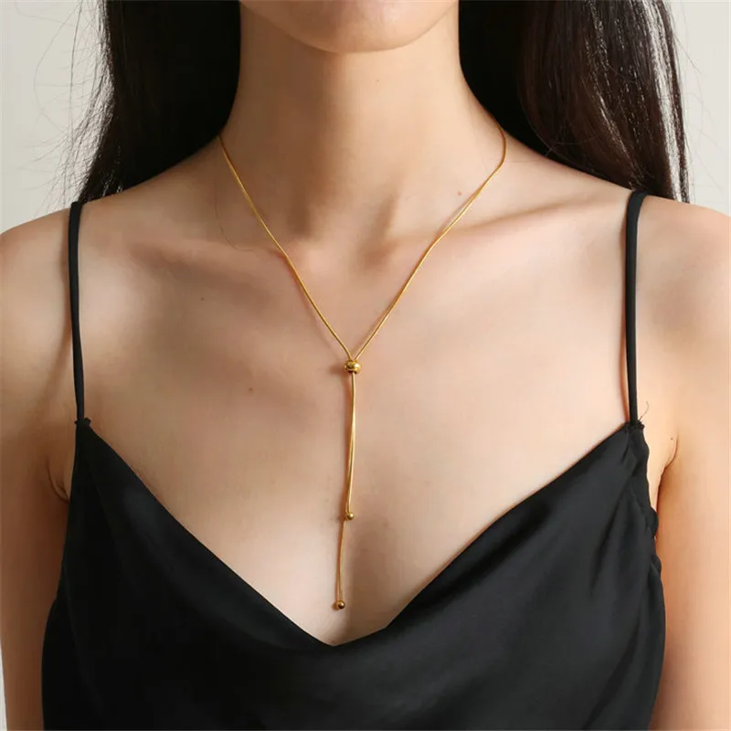 Stainless Steel Metal Long Necklace Fashion Simple Elegant Sweater Chain Women Jewelry Gift Accessories
Stainless Steel Metal Long Necklace Fashion Simple Elegant Sweater Chain Women Jewelry Gift Accessories