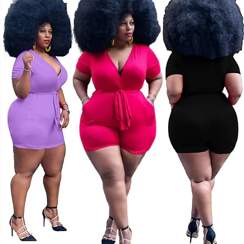 5XL Plus Size Jumpsuit Women Wholesale V Neck Pockets Solid Color Casual Playsuits Bodycon Stretch Summer Bodysuit Dropshipping
5XL Plus Size Jumpsuit Women Wholesale V Neck Pockets Solid Color Casual Playsuits Bodycon Stretch Summer Bodysuit Dropshipping
