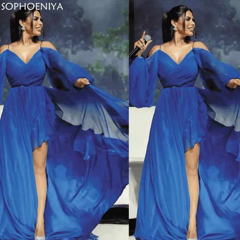 New Arrival Robe Royal Blue Prom Dresses Long Sleeve Chiffon Dresses Vestidos de graduacion
New Arrival Robe Royal Blue Prom Dresses Long Sleeve Chiffon Dresses Vestidos de graduacion
