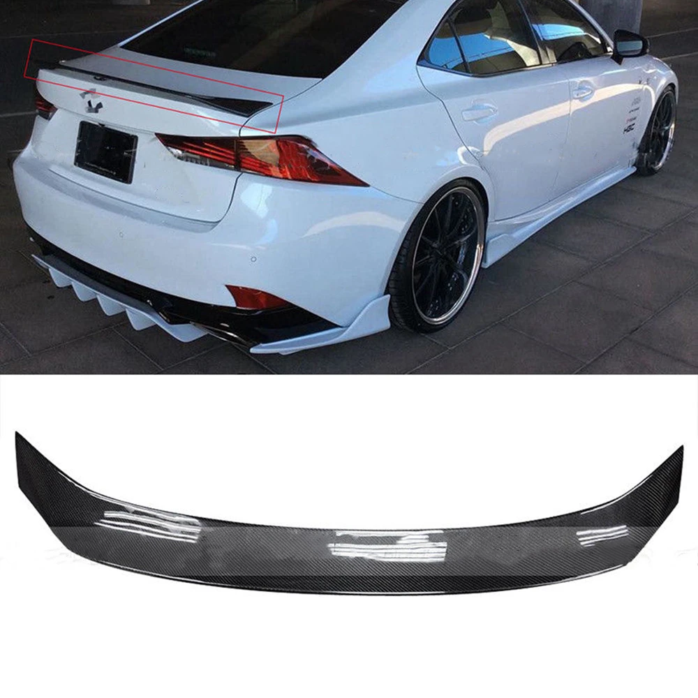 

For Lexus IS200t IS250 IS300 IS350 2014-2019 AR Style Rear Spoiler Wing Carbon Fiber Car Trunk Lid Decklid Trim Splitter Lip