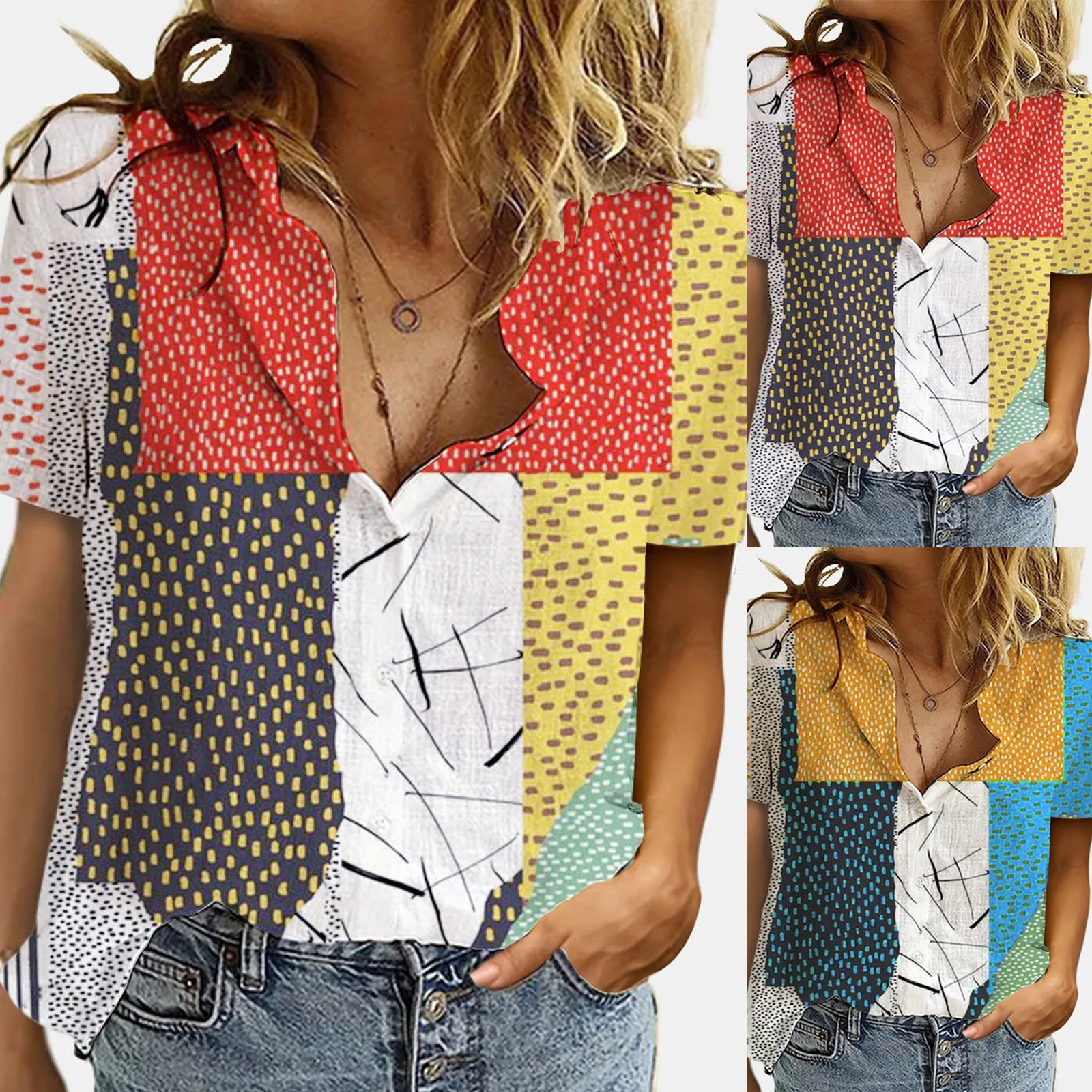 Fashion Dot Print Women Shirts Blouse Female Casual Oversize Vintage Loose Button Tunic Shirt New Ladies Patchwork Blouse Tops
Fashion Dot Print Women Shirts Blouse Female Casual Oversize Vintage Loose Button Tunic Shirt New Ladies Patchwork Blouse Tops