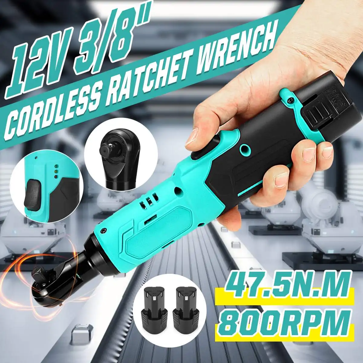 12V Electric Ratchet Wrench Cordless Screwdriver 3/8 Wrench Set Removal Screw Double Battery Hand Drill Car Repair Power Tool
12V Electric Ratchet Wrench Cordless Screwdriver 3/8 Wrench Set Removal Screw Double Battery Hand Drill Car Repair Power Tool