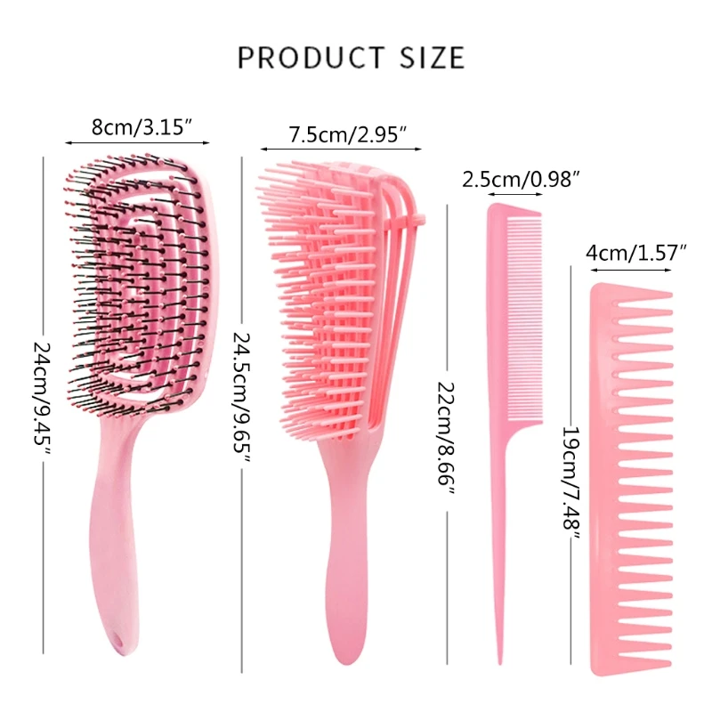 A0ND 4pcs Anti-Static Comb Detangling Hair Brush Scalp Massage Combs Styling Tools
A0ND 4pcs Anti-Static Comb Detangling Hair Brush Scalp Massage Combs Styling Tools